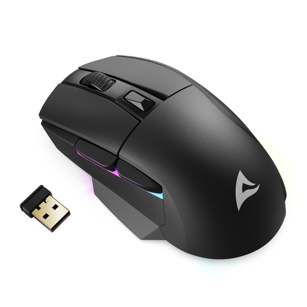 Sharkoon Skiller SGM50W Black Wireless Optical Gaming Maus RGB PBT Button