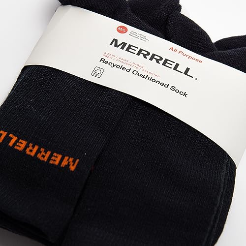 Image of Merrell Men's and Women's Recycled Cushioned Crew Socks-6 & 12 Pairs-Hiking Arch Support