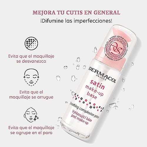 Dermacol - Satin Makeup Base, Matte Face Primer For Wrinkles And Pores, Transparent Makeup Primer For Oily Skin & Dry And Combination Skin, Easy To Blend Pore Filling Primer, No Preservatives, 30 Ml #TOP1