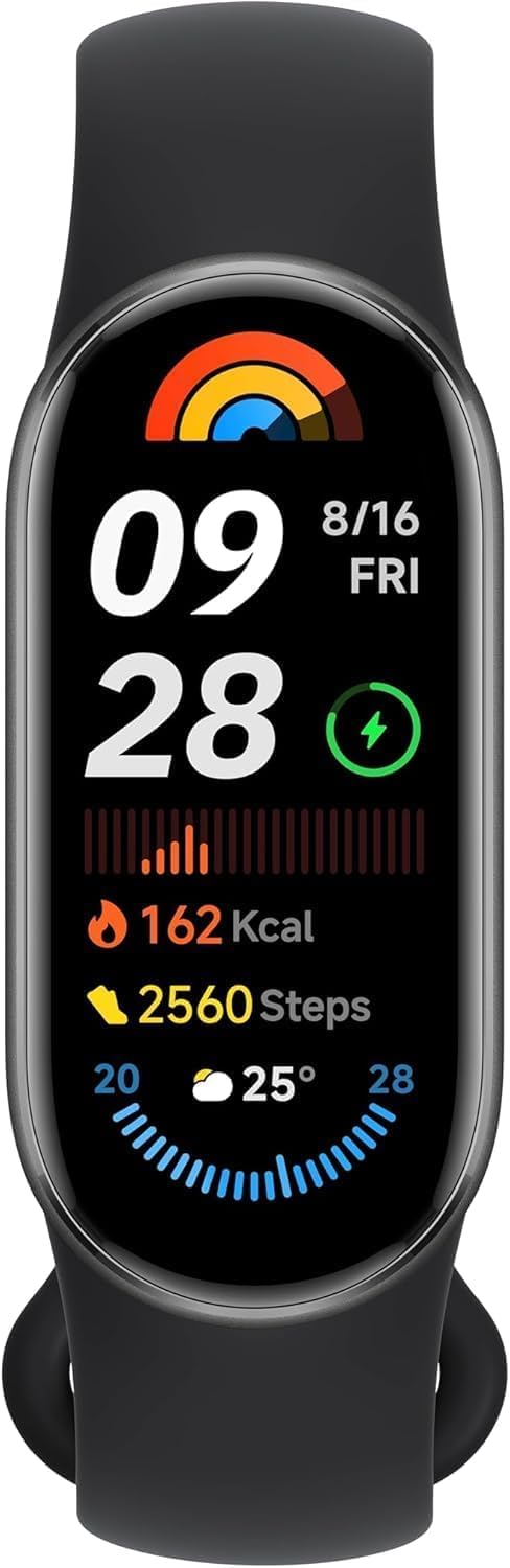 Xiaomi Smart Band 9 - Braccialetto di attività, autonomia fino a 21 giorni, display AMOLED con frequenza di aggiornamento di 60 Hz, sensore di frequenza cardiaca, Nero