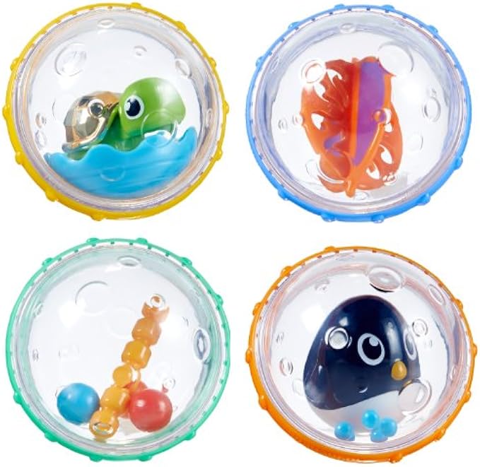 Munchkin Float and Play Bubbles Baby and Toddler Bath Toy, 4 Count