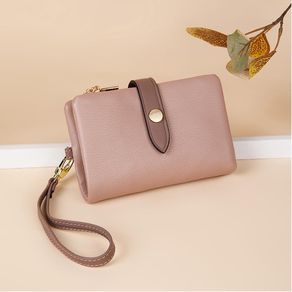 Wallets for Women Small Bifold Rfid Leather Ladies Wallets,Compact Wristlet Womens Billfold,Trifold Card Holder with Multi Credit Card Slot Zipper Coin Pocket and Wrist Strap(Pink) - Image 6