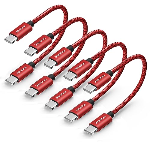 Image of CLEEFUN USB C to USB C Cable 1ft, 5-Pack C to C Cable Fast Charging 60W | Type C Charger for iPhone 17 16 15 Pro Max /Plus, Samsung Galaxy S26 S25 S24 Ultra, iPad /MacBook USBC to USBC Cord