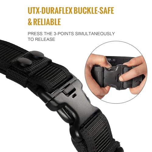 VISMIX Leather Duty Belt Police Duty Belt 2" Hook Lining Basketweave Leather Duty Belts （40-45"）& Nylon Duty Belt3