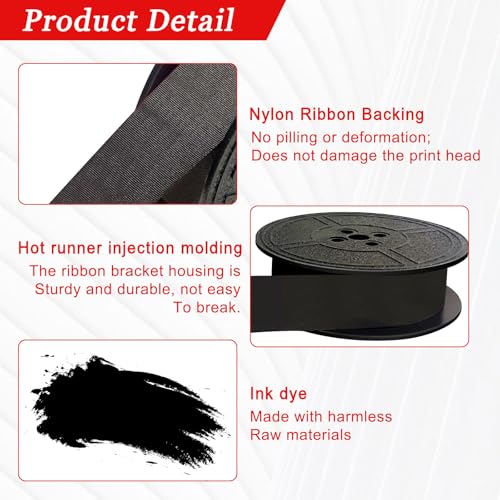 pangutheos 2 Stück Schreibmaschine Farbband, 10M x 13MM Schreibmaschinenband, Langlebiges Farbband für DIN 2103 32755 und Andere Alte Schreibmaschine, Klare Präzise Druckergebnisse(Rot+Schwarz)