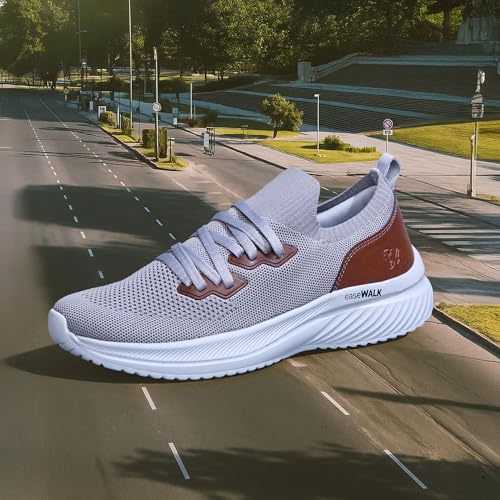 Image of Neeman's Ease Walk Snug Sneakers for Men | Breathable Knit, Stretchable Fit & Cushioned Comfort for Everyday Walking