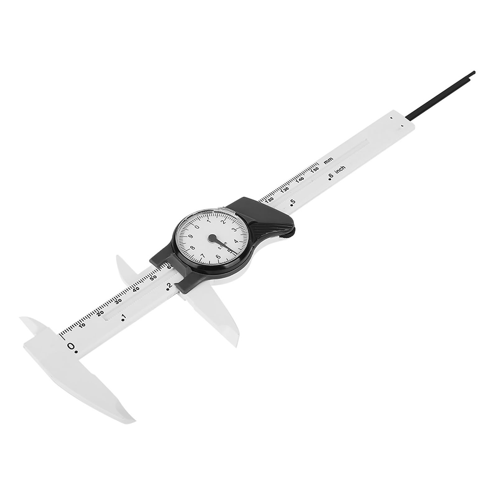 quadrante in plastica calibro a corsoio righello strumento di misura professionale misura 150 mm bianco giallo (Culnflunc5Z-01)