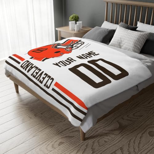 Image of Cleveland Throw Blanket Custom Name and Number Personalized Gifts for Men and Women
