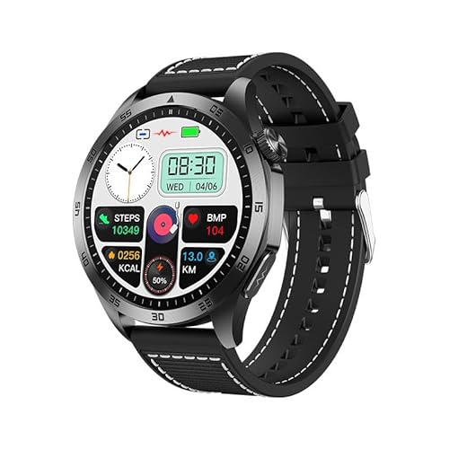 AngLink Beyerswerkwatch Alphawatch Pro - Smartwatch,1.43\" AMOLED mit Herzfrequenzmesser, Schlafanalyse, Zyklustracking & 100+ Sportmodi, IP68 Wasserdicht, mit iOS & Android (Schwarz,Edelstahl)