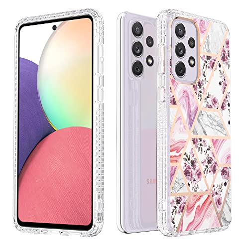 Laurraine Samsung Galaxy A53 5G Hülle, Glitter Marble Design, Rose Marble Thin Slim Girl Ladies Hard PC Soft TPU Rugged Bumper Shock Resistant Scratch Full Body Case for Samsung Galaxy A53 5G Cover