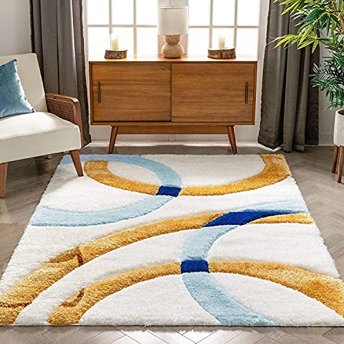 Image of Homes Fluffy Living Room Soft Touch Rectangular Carpet Comfy Bedroom Anti Skid Drawing Kids Room 9x9 Round