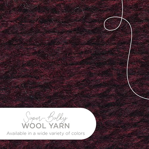 Image of Lion Brand Yarn Wool-Ease Thick & Quick Yarn, Soft and Bulky Yarn for Knitting, Crocheting, and Crafting, 3 Pack, Claret | Super Bulky Wool Acrylic Blend Fiber for Soft Hats, Sweaters, Chunky Blankets, Yarn for Crochet, Knitting, Crafts, Weaving