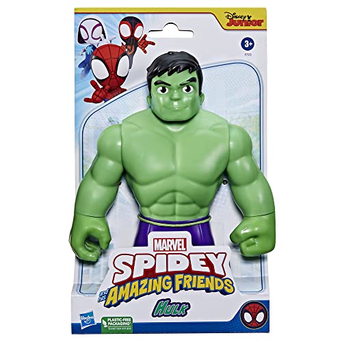 Marvel - Spidey y su superequipo - Figura Gigante de Hulk de 22,5 cm - Juguete Preescolar de...