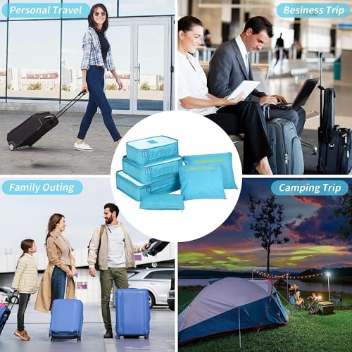 Image of Travel Organizer, Packing Cubes for Travel, Travel Essentials, Toiletry Bag, Packing Bags for Clothes, Travel Organizer for Women, Travel Pouch, Travel Organizer (SKY BLUE)