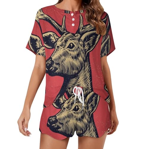 Pyjama femme été court vêtements de nuit légers et respirants