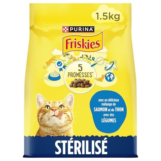 FRISKIES Au Saumon et aux Légumes - 1,5 KG - Croquettes pour Chat Adulte
