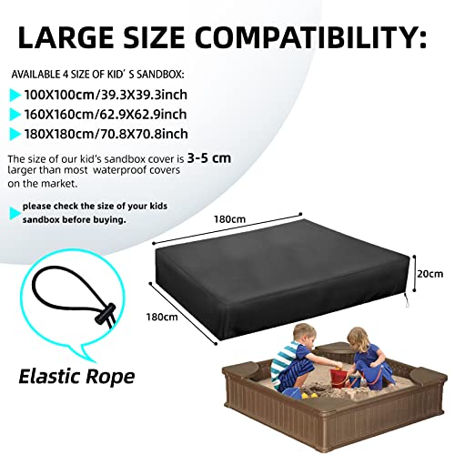 Sandkasten Abdeckung, Outdoor Garden Abdeckplane Sandkasten, Square Sandkastenabdeckung, 210D Oxford-Tuch Wasserdicht, Winddicht, Staubdicht, Geeignet Zum Schutz Von Kinderspielzeug (180x180cm)