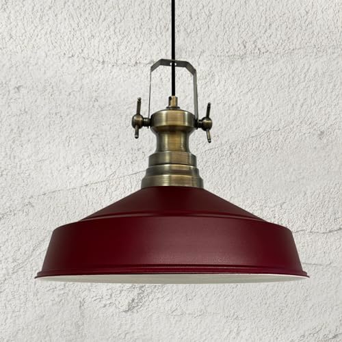 Lampe à suspendre E27 bamyum en métal bordeaux de 40 cm pour cuisine