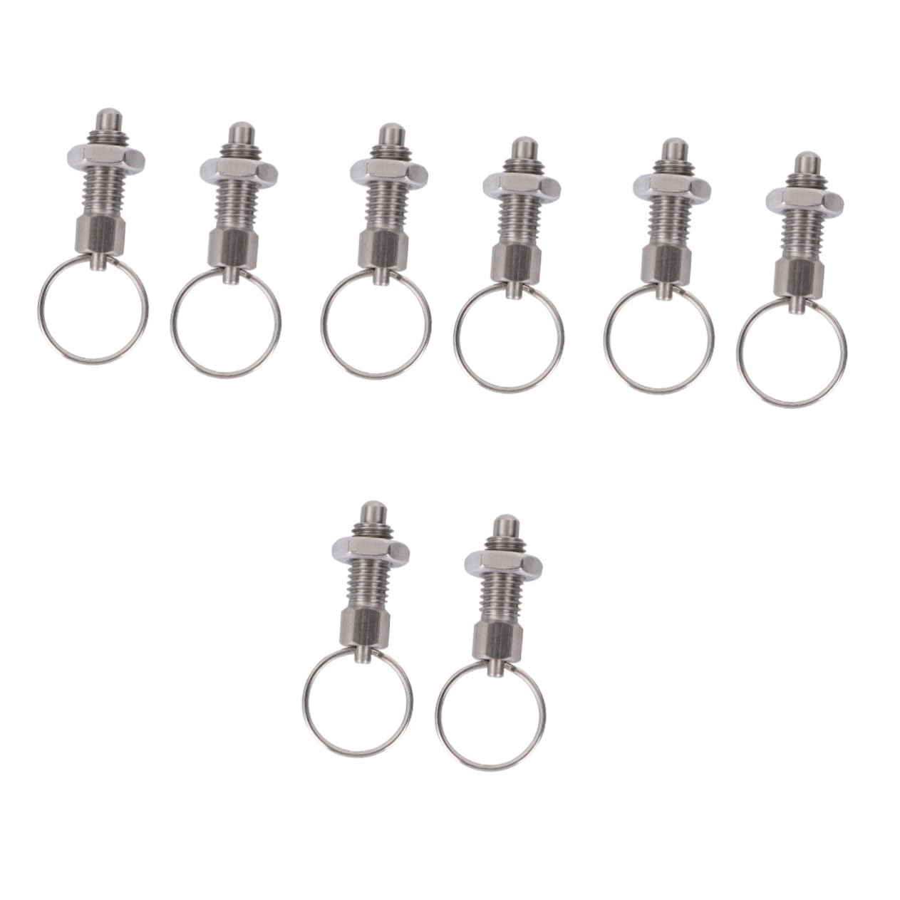 Housoutil 8 Pcs Spring-Loaded Plunger Spring Loaded Stainless Steel Springs Non- Lock- Out Knob Plunger Mechanical Plunger Accessories Lock Out Tools Pin M8 Manual Positioning Post