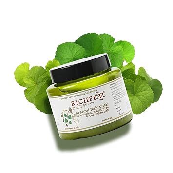 Richfeel Brahmi Intensive Repair Hair Pack | Controls Hair Fall | Treats Damage, Split Ends and Breakage | Deep Conditioning |Trichologist Formulated | 500g