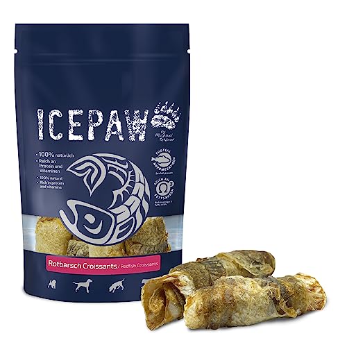 ICEPAW I Rotbarsch Croissants I für Hunde I 5 STK. I 100 g I Fisch Snack