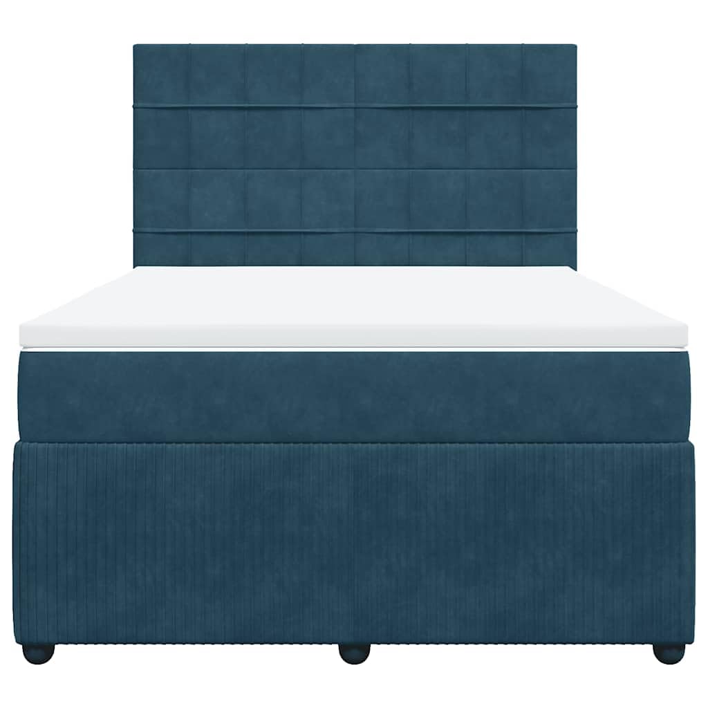 Velours Doux Ressorts ensachés Lit sommier Bleu 140x190 cm