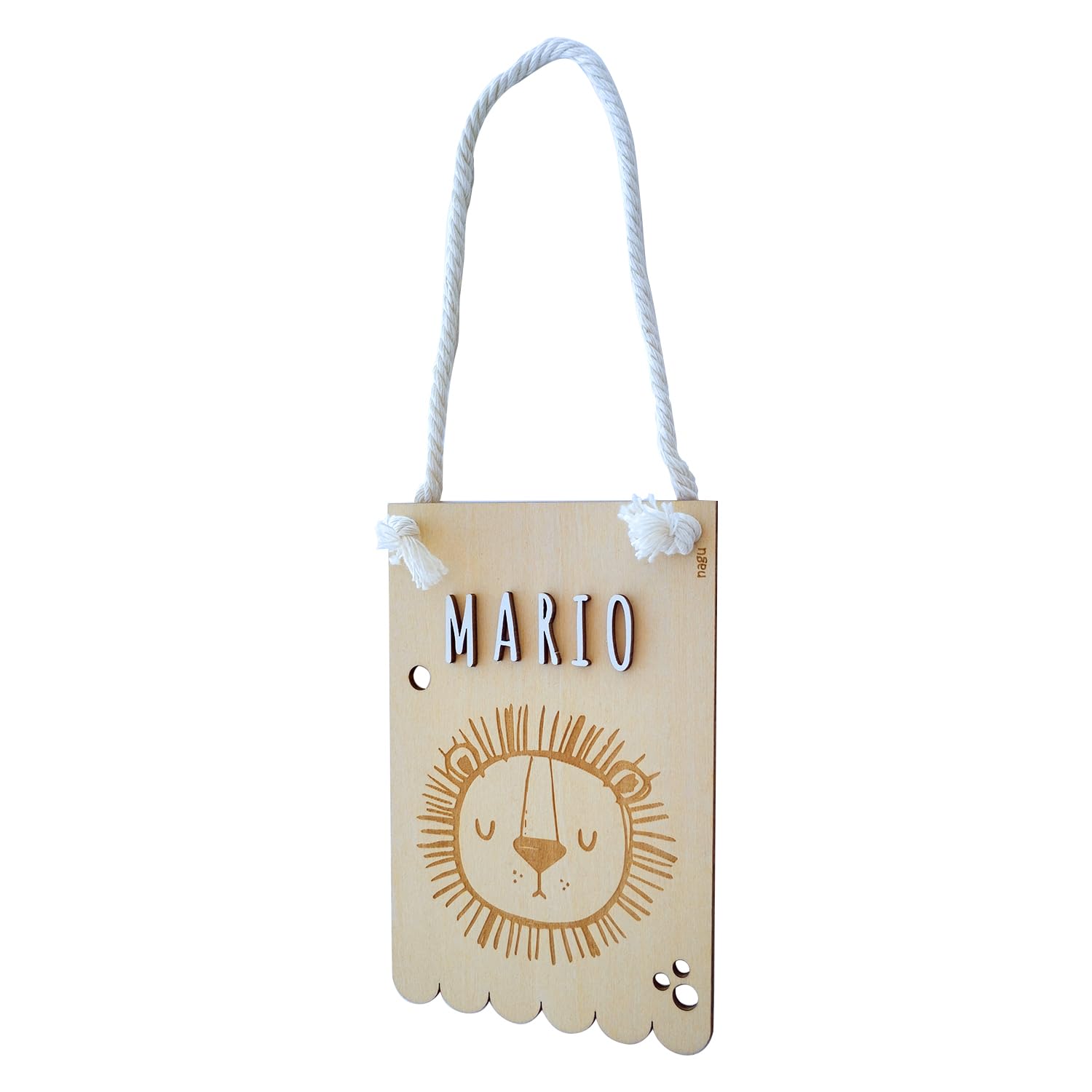 nagu® Banderín de Madera Infantil con Animales 10x15 cm | Incluye Letras Adhesivas para Nombres Personalizados | Guirnalda Decorativa para Habitación Bebé Niño o Niña | Regalo Bebé Personalizado
