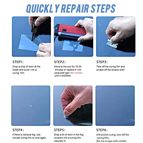 4 Pack Automotive Glass Nano Repair Fluid Kit, Car Windshield Repair Set, Glass Repair Set Crack Repairing Replenisher for Auto Glass Crack Crater and Scratch Fixing
