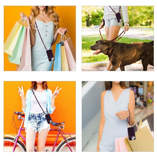 Image of MONASAY Zipper Wallet Case Compatible for iPhone 15 Plus /14 Plus,[Screen Protector][RFID Blocking] Flip Leather Handbag Phone Cover with Card Holder and Crossbody Lanyard Strap, Purple
