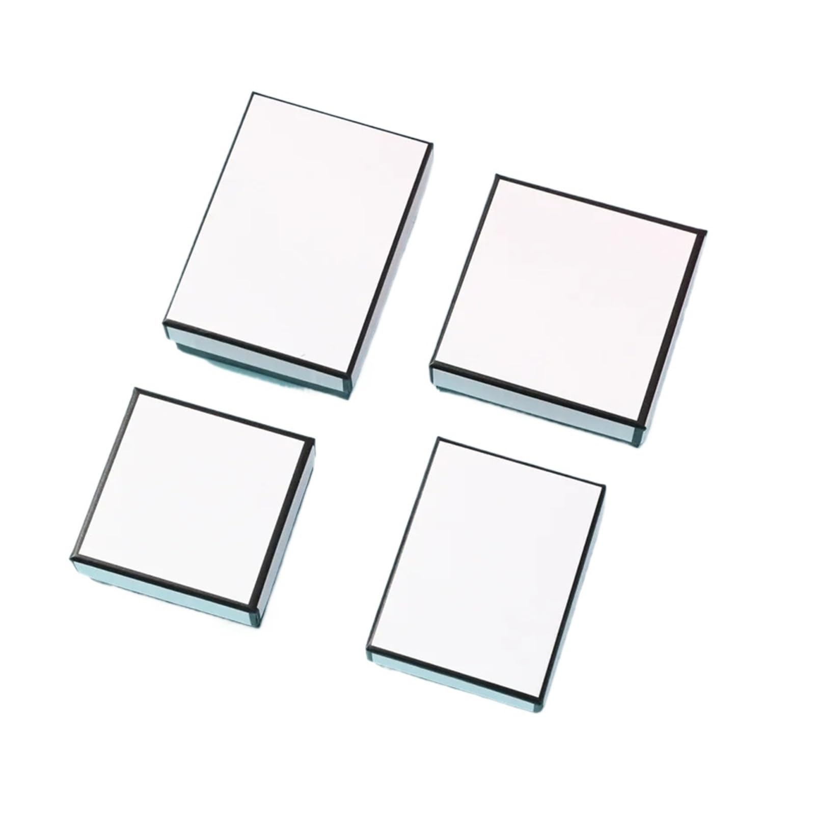 Paquete de 50 cajas cartón blanco y negro for joyería, pendientes, anillos, almacenamiento collares, papel Kraft, estuche antipolvo for regalo boda viaje para Joyas(9x9x3cm)