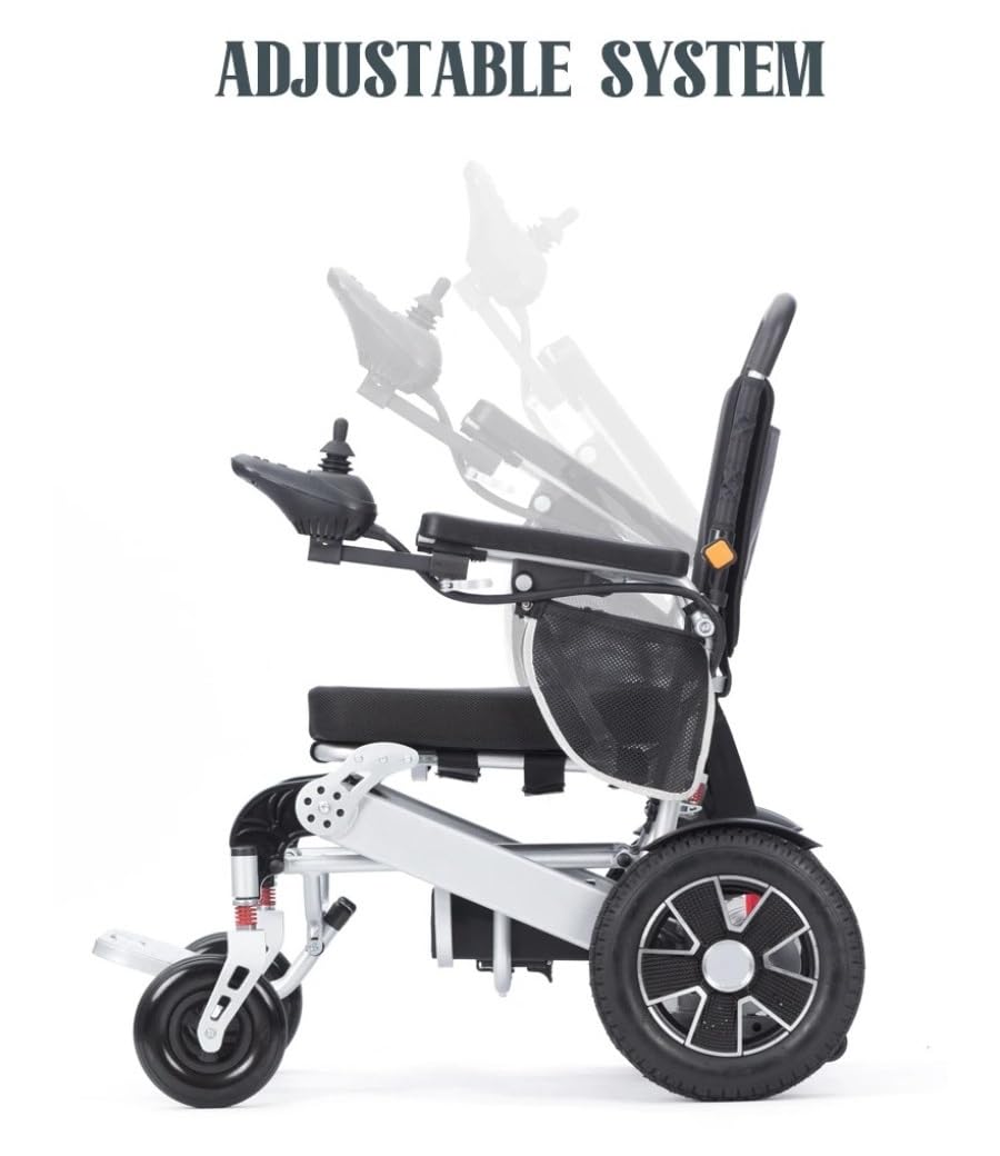 Silla de ruedas eléctrica ligera plegable, 12 Ah, hasta 150 kg, ancho del asiento 56 cm