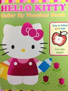 Toy Hello Kitty Color By Number Book 24 Double Sided Pages Book