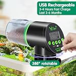 Ycozy Futterautomat Aquarium mit Feuchtigkeitsdichter Abdeckung Fischfutter Automat mit Typ-C Ladekabel LCD-Anzeige für Aquarium Fischtank Navi-EVS – Bild 2