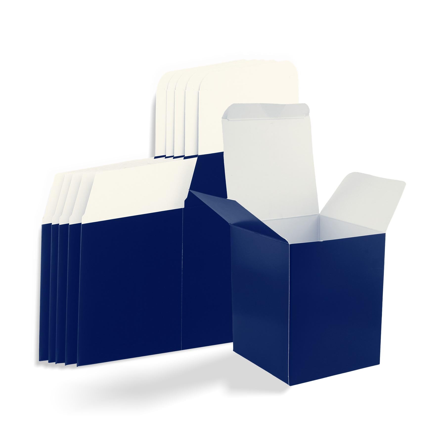 Blue Gift Boxes, Square Presentation Boxes, Easy Assemble, Favour Boxes, Bulk, Gift Wrap, Birthday, Wedding, Packaging Boxes, Kraft Gift Boxes - 15.5x12x13.5cm - 140 Pack