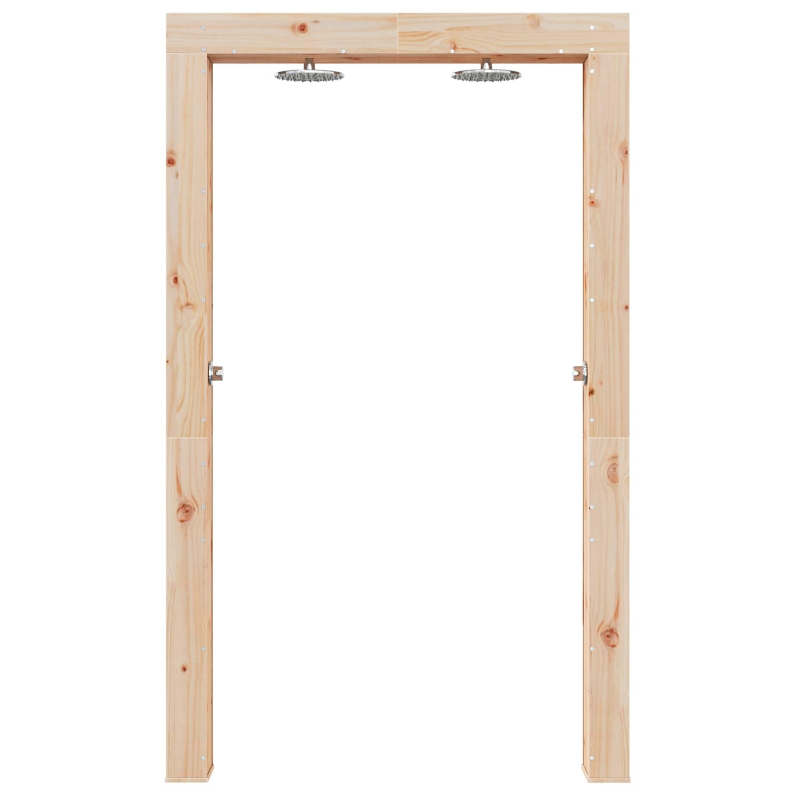 Ducha de jardín moderna de madera maciza de pino, 137 x 23 x 226 cm, resistente a la intemperie e inoxidable para uso en exteriores