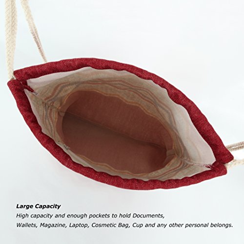 Miomao Drawstring Backpack Bohemia Style String Bag Canvas Beach Sport Daypack4