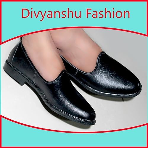 Divyanshu Fashion Men's Ethnic Embroidery Juttis and Mojari for Wedding|Party|Occasions|Fashion|Outdoor|Indoor|Lightweight|Shoes with TPR Sole (6-13 UK) Black-660