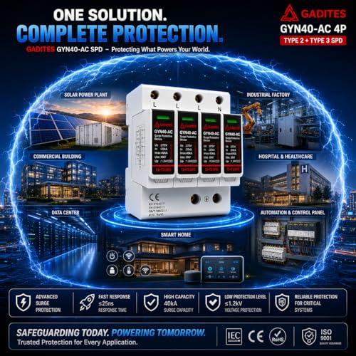 Image of Surge Protector 2 Pole T2+T3, Fine-Level Type 3 Surge Protection, Safeguards Sensitive Electronics, Residual Lightning & Power Surge Safety Device (AC /T1+T2 4POLE with Mount)