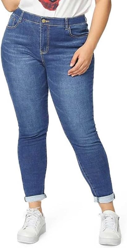 ALLABREVE Womens Plus Size Skinny Jeans Stretchy High Waisted Ankle Jean Ripped Slim Fit Washed Denim Distressed Tight Jean - Image 3