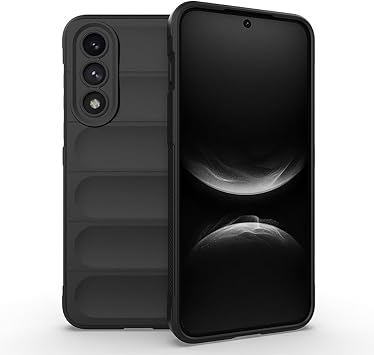 SEAHAI Case for OnePlus Nord 5 5G, Sturdy Shockproof Case Soft Silicone Airbag Design Rubber Cover Heavy Duty Protection Ultra Thin Cover - Black