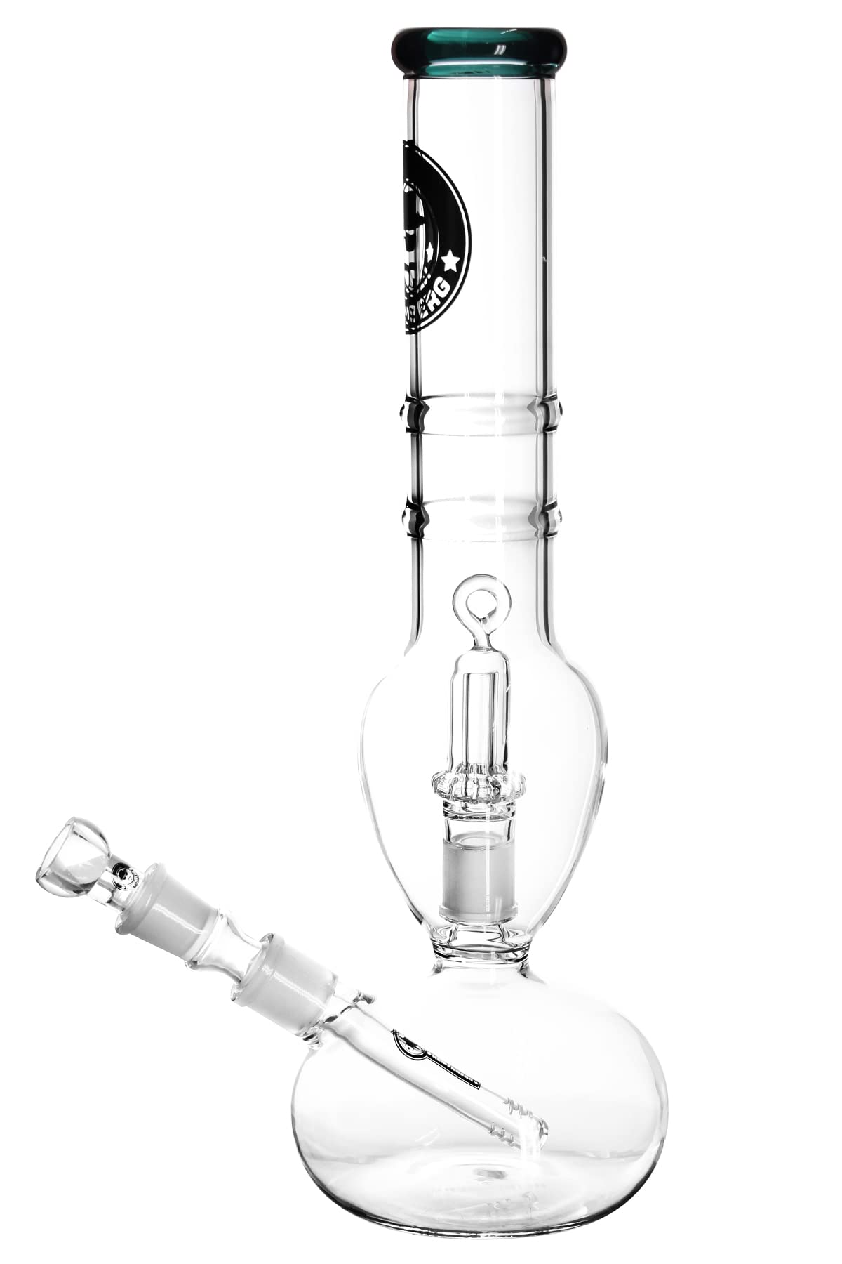 Heisenberg Mad Professor Glasbong mit austauschbarem Perkolator, 18.8 Schliff (NS19 bistabil), Höhe 40cm