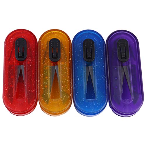 HEALLILY 4 Pcs Mini Caixa de Armazenamento Tesoura DobrÃ¡vel V-Tipo PortÃ¡til Cortador de Papel Cisa