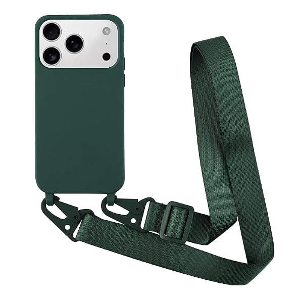 Yichxu Etui na telefon komórkowy iPhone 17 Pro, z opaską, silikonowe etui z tworzywa TPU, ze smyczką, etui ochronne ze sznurkiem na szyję, odporne na uderzenia, nylonowy pasek na ramię, etui na