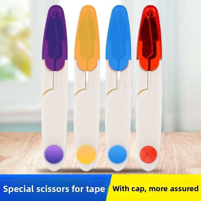 Image of Prabhas Designs U-Shaped Portable Plastic Small Yarn Scissors with Transparent Cover, Thread Cutter for Embroidery, Fabric, Paper, Quilting, Scrapbooking, Dressmaking, Handwork (4)