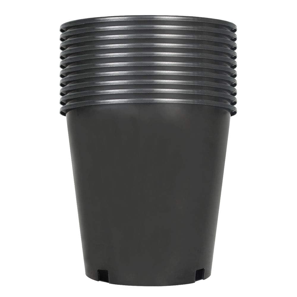 XCSHUS 10-Pack 2 Gallon Plastic Nursery Pots