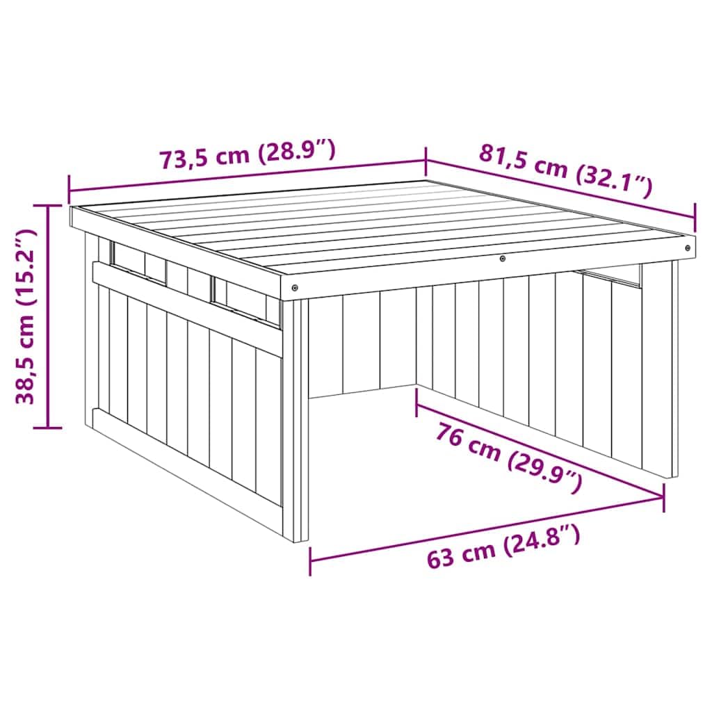 Cortacésped garaje de madera de pino impregnada marrón 73,5 x 81,5 x 38,5 cm rectangular para exteriores, jardín, terraza, espacio de almacenamiento, protección para herramientas de jardín