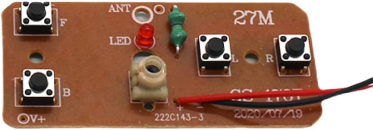 Placa de control remoto de 4 vías de 27 MHz, transmisor y receptor RC bidireccional, accesorios de modelo de robot de coche para piezas de proyectos de bricolaje (control de 2 motores)
