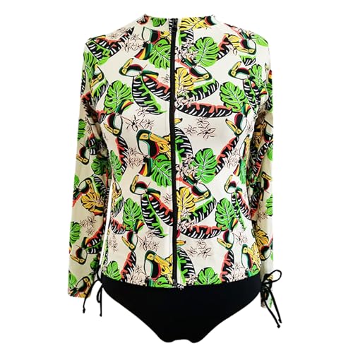 Bikini playa de manga larga y monokini moderno estampado para practicar surf este verano