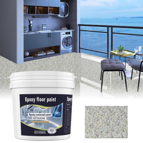 Pintura epóxica para pisos con arena de colores, niveladora, 35oz (1KG), multicolor