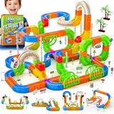 Circuit de Train électrique à Cubes de 145 pièces, Circuit de Train à gravité 3D à Construire soi même, Jouet éducatif STEM, idée de Cadeau créative pour Les Enfants de 3 à 8 Ans